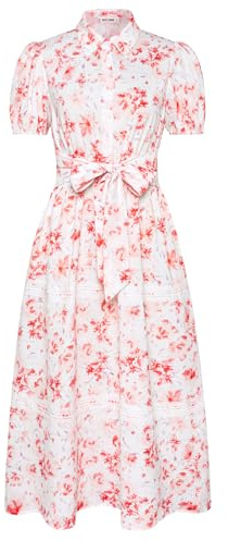 GRACE KARIN Women Summer Long Floral Dress Casual Polo Collar Flowy Swing Maxi Dresses Beach Wedding Dresses