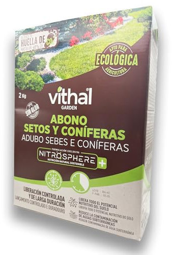 Abono Fertilizante Granulado para Setos y Coníferas (Todo tipo de Pinos, Cedros...) ECOLÓGICO 2KG | Abono MUY EFECTIVO Sin Olor de Formulación Exclusiva para Setos y Coníferas en Jardín | Nexum Market