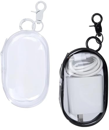 ZWWOGE 2 pcs Bolsas para Organizar Cables, Pequeñas Bolsas de Almacenamiento Transparentes Portátiles, para Organizar Cables Datos y Cargadores