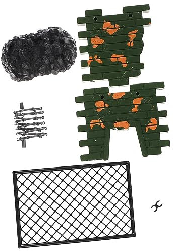 Kisangel 1 Ensemble Accessoires de scène de clôture de Barrage Routier de Guerre Enfant Paysage Accessoires de Barricade de Barricade Jouets modèles de Simulation résine