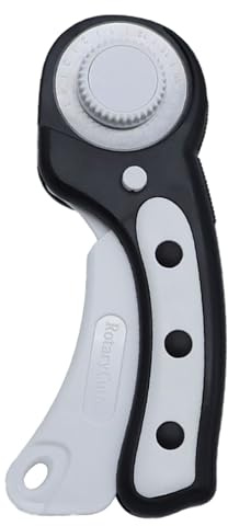 Cortador de rodillo para tela, cortador giratorio de 45 mm para tela, herramienta de acolchado con bloqueo de seguridad, pequeños suministros de costura para hombres y mujeres, mano derecha e