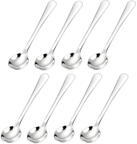 8pcs Cucharas Pequeñas de Acero Inoxidable 304, 7,5 cm Mini Cucharas para Especias, Sal, Azúcar, Café, Cucharas para Especias, Apto Lavavajillas, Inoxidable, Set para Cocina y Tarros