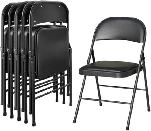 GrecoShop Set 6 Sedie Pieghevoli Salvaspazio con Imbottitura, Struttura in Metallo Robusta, Sedie per Ufficio Casa e Esterno, Portata 140 kg, Compatte e Resistenti