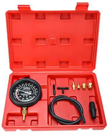 FreeTec Kit med bränslepumps- och vakuumtestare, förgasarventil, trycktestare, mätare, bil, lastbil