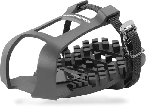 Venzo Cykel Tå Klämmor Cage Inomhus Träning Spin Cykel Pedal Adaptrar - Kompatibel med Peloton Cykelpedal & Konvertera Look Delta Pedaler till Tå Klämma Remmar - Rid med Sneakers