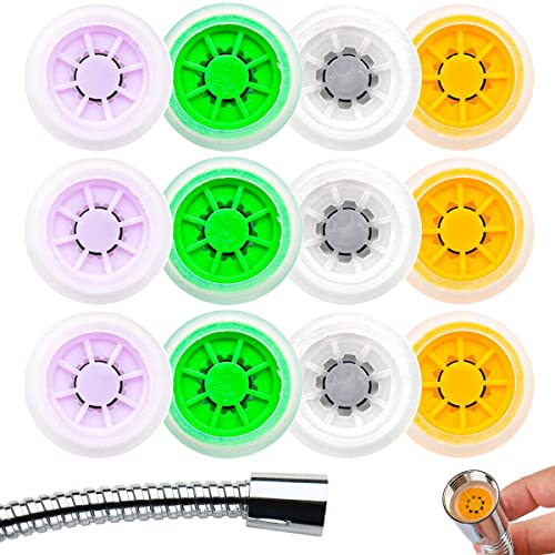 12 Pcs Shower Flow Reducer Limiter 4 Different Flows Shower Head Flow Restrictor Shower Pressure Reducer Shower Head Water Saver Adapter Set for Shower Head 20mm
