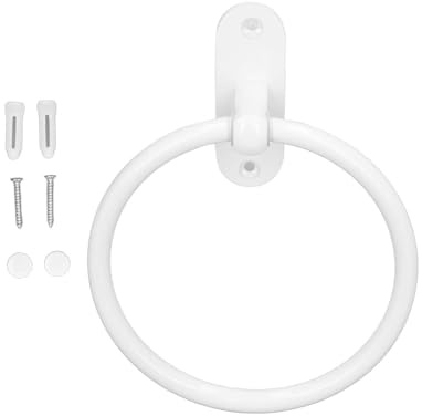 HERCHR Anneaux Porte-Serviettes Blancs pour Mur De Salle De Bain, Anneau Porte-Serviettes Blanc, Anneaus Serviette, Porte Serviette Mural Rond pour Salle De Bain
