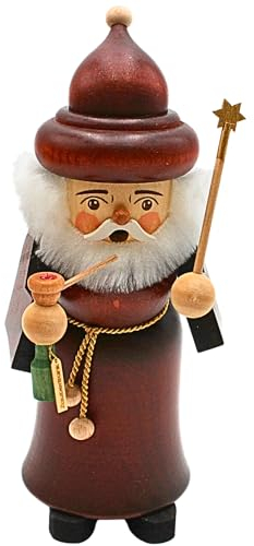 Dekohjälte24 rökelsemän – rökelseman tomte som trollkarel, original erzgebirge-hantverk, äkta trä svarvt, storlek L/B/H: ca 8 x 9 x 21 cm