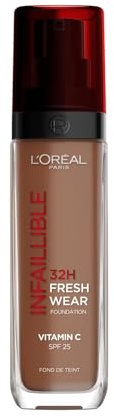 L'Oréal Paris L'Oréal Paris Infallible 32h Fresh Wear Fluid Foundation, alle Hauttypen, Farbe: Natürlich (410), 30 ml