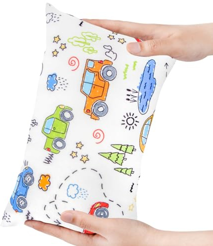 Winmany Almohada pequeña de 11 x 7 pulgadas, extraíble, lavable, estampada, mini almohada pequeña para bebés, niños pequeños, mascotas, viajes, cuello lumbar y soporte de rodilla (coche)