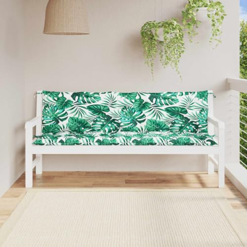 Rantry trädgårdsbänk dynor 2 st. Bänkkudde sittdyna och ryggkudde vadderad sittdyna för trädgårdsbänk och hollywoodgunga bladmönster 180 x 50 x 7 cm Oxford-tyg