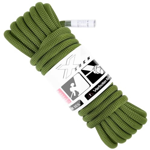 X XBEN Statisches Seil 10mm - UIAA-Zertifiziert für Höhenrettung, Bootstauwerk, Ankertauwerk & Hebezeug - Längen: 10m, 20m, 30m - Hohe Tragfähigkeit & Abriebfestigkeit