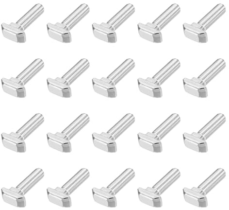 PATIKIL M8x16 Tornillo De Cabeza De Martillo T, 20 Pcs Tornillo De Cabeza De Martillo T Para Perfil De Aluminio Estándar Europeo Serie 4040