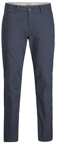 JACK & JONES Chino byxor herr avslappnad passform – chinos byxor män av bomull med stretch – klassiska performance-byxor herrbyxor, Mid Rise, kuvertfåll, bekvämt ben
