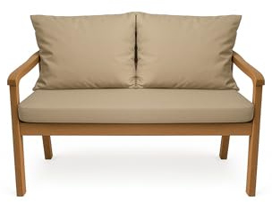 Setgarden® Trädgårdsbänkdyna med ryggstöd - SET - Dubbelsidig kudde för gunga och bänk - Finns i olika färger och storlekar (Beige, 110x60x50 cm)
