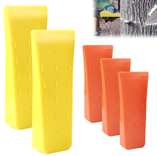 5 Pièces Coin pour Fendre le Bois: 6'' et 8‘’ Coins D'abattage en ABS Plastique Antidérapant avec Sac pour l'abattage Contrôlé des Arbres