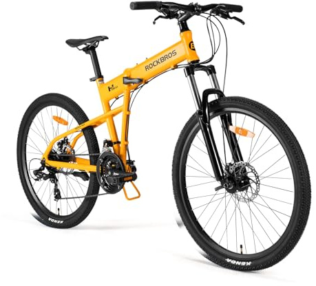 ROCKBROS SGD VTT Pliable 26 Pouces, Vélo Tout Terrin avec Cadre Aluminium Léger et Fourche Suspendue, Transmission Tourney 24 Vitesses, Freins à Disque Mécaniques pour Homme Femme, Juane