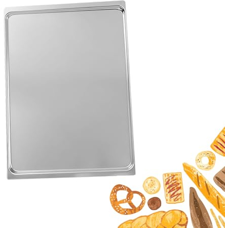 aque de cuisson en aluminium 43 x 31 5 cm pour pain, gâteau, biscuit, avec bords roulés non renforcés pour des résultats constants, Plaque à Pâtisserie Lisse Aluminium