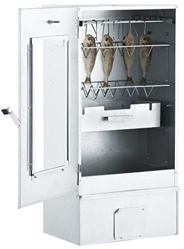 Festnight Affumicatore e Forno BBQ con 1kg di Trucioli 44,5x29x83 cm Armadio Affumicatore Elettrico con Termometro Adatto per Uso Esterno