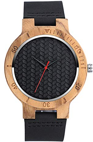 SUPBRO Holzuhren Herren & Damen Unisex Holzuhr Holz-Armbanduhr Klassik Analoge Quarzwerk Uhren Armband