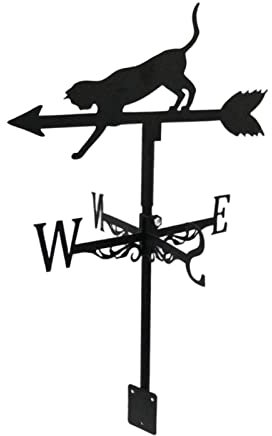 LOVIVER Fer Art girouette avec Animal Silhouette Figurine Vent Direction indicateur Jardin pieu girouette extérieur décor - Chat