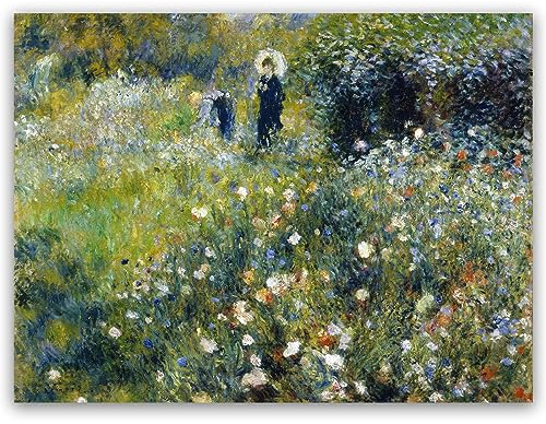 Pierre Auguste Renoir Canvas Wall Art - Woman with Parasol in the Garden Poster - Fine Art Print - Landscape Painting Modern Wall Decor for Room Living Room Unframed (24×32in/60×80cm)
