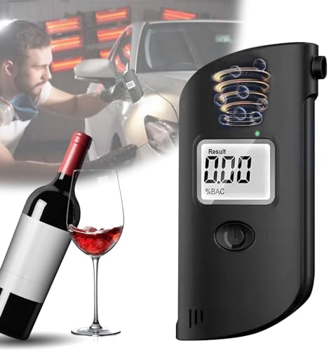Mokeum Alcohol Breathalyzer, LCD Alcohol Breathalyzer, Portable Breath Analyzer Alcohol Tester with LED Light, High Accuracy Alcohol Detector
