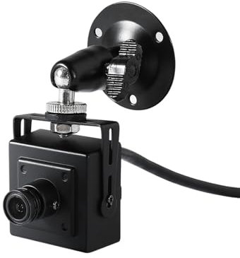 REVODATA Mini caméra IP POE,Petite caméra de sécurité intérieure HD 5MP avec Support Mural Ajustable,Objectif 3.6mm P2P vidéo CCTV H.265 (I706-POE-B-HS)