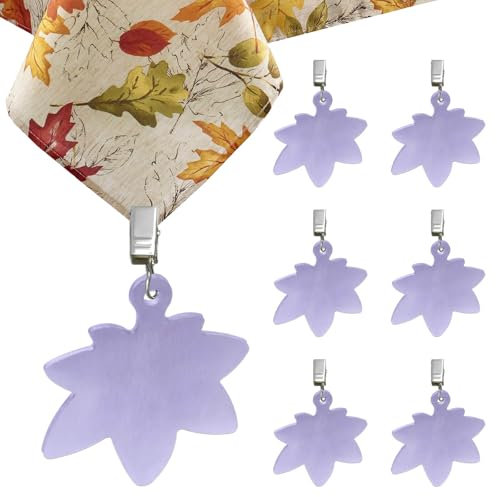 Tablecloth Clips for Outdoor Thick Tables, Maple Leaf Tablecloth Weights Clip Heavy Stainless Steel Cover Clamp Added Weight for Shower Curtain Wind Picnic Party Wedding Home Camping Accessories