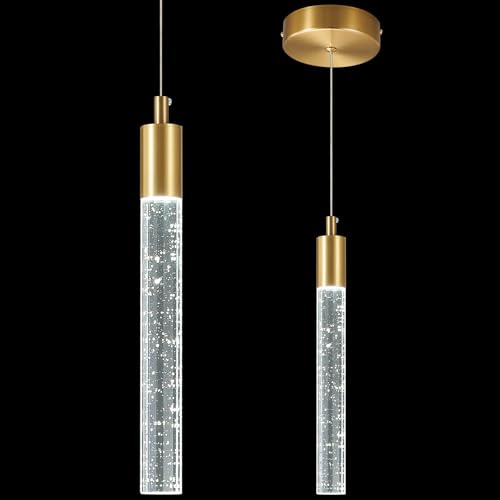 ZPBSJ Lampe à suspension moderne d'île de cuisine Table de chevet Or Mini pendentif Pour chambre à coucher Petites lampes suspendues(1-Paquet)