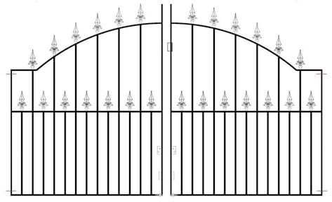 Saxon Arched Spear Top Metal Driveway Gates 1245mm High galvanised Wrought Iron Dual Swing gate (2134mm (7ft) Gap x 1245mm High SAZP10)