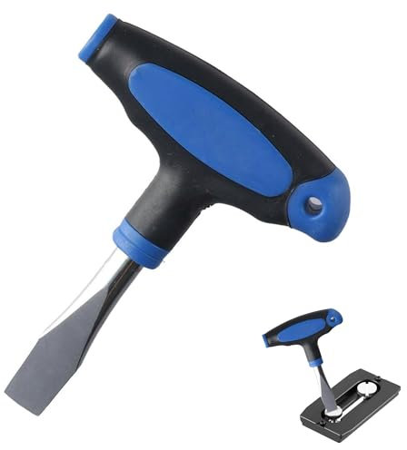 1 x großer Schlitzschraubendreher, blauer Schlitzschraubendreher aus Eisen und Kunststoff, großer Schraubendreher, einfach zu bedienen, ergonomischer Griff, Schlitzschraubendreher mit Kunststoffgriff