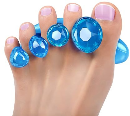 Tech Love Zehenspreizer Zehentrenner Silikon für alle Zehen, Zehenspreizer Hallux valgus Korrekte,Yoga-Übungen, Fußausrichtung Zehenstrecker Blau 1 Paar(Keine Aufbewahrungsbox)