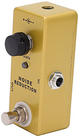 Pedale Effetti Chitarra Elettrica, Riduzione Rumore 26dB con Display LED Metallo Dorato per Musicisti Live Studio Home