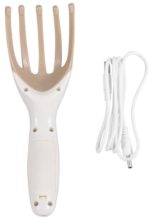 DECORNIJIA Masseur de Tête Électrique à Cinq Griffes Appareil de Massage du Cuir Chevelu Portable Blanc Rechargeable USB Outil Multifonction pour Relaxation à Domicile et Stimulation
