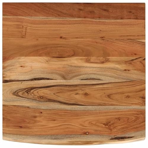 Eleganz Tablero de mesa de madera maciza de acacia, 80 x 80 x 3,8 cm, con borde de árbol, superficie natural para escritorio y oficina en casa, duradera y elegante