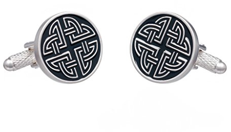 Onyx - Art Cufflinks - Celtic Knot Design Cufflinks Presented in an Onyx Art Cufflink Box, One Size, Silver
