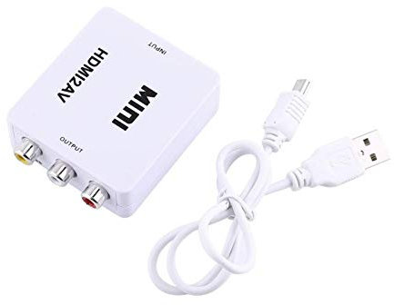 HDMI to RCA Converter, HD 1080p Digital HDMI to RCA Composite Video Audio AV CVBS Adapter Converter with USB Charging Cable for TV, VHS VCR, DVD Recorder(white)