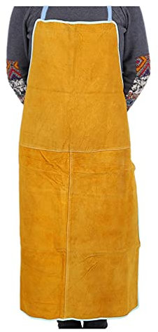 Tablier Soudeur en Cuir Tablier De Soudage De Vachette, Tablier en Cuir Résistant À La Chaleur Et Ignifuge, Tablier De Travail Robuste for Les Machinistes De Soudage/Forgeage