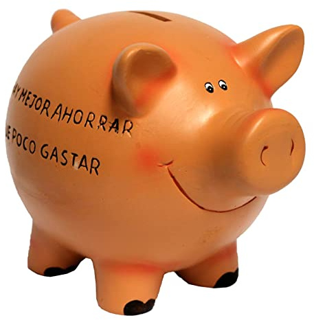 Acan Tradineur - Hucha de Cerdito de cerámica con Llave, Recipiente Decorativo para Ahorro de Dinero, Regalo Original para niños y Adultos, 21 x 14 x 16 cm