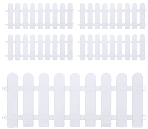 Cabilock 6 St Kleiner Gartenzaun Rollborder Rasenkanten Beetzaun Kunststoff Zaun Lattenzaun Beetumrandung Steckzaun Beeteinfassung Blumenbeet Garten Friesenzaun Beet Gartenpalisade
