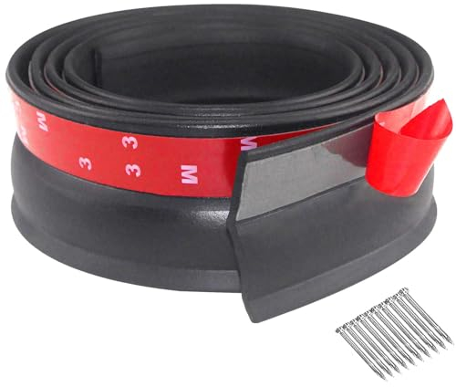 YQBFTC Garagentor Dichtung 3 meter Garagentor Gummidichtungstreifen Ersatz,Garagentor Dichtung Unten,Wetterfeste Dichtung Garagentor Gummilippe mit Nägel-Halten Ihre Garage Sauber und Trocken