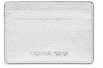 Michael Kors Jet Set Card Holder, Silver-Tone Hardware/Metallic Pebber Leather/Silver