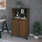 Higsose Buffet Esszimmer 60x36x110 cm Seitenschrank mit 2 Offene Ablagen und Metallfüße Schubladenschrank Lowboard Braun Sideboard Wohnzimmer TV Schrank Aufbewahrungskommode Holzwerkstoff