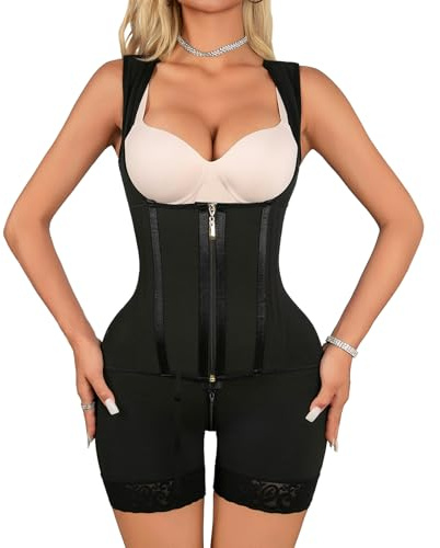 ZCJ Fajas Reductoras Mujer para Abdomen y Cintura, Faja Postparto o Uso Diario Moldeadora, Cinturilla Reductora Mujer Cintura Reloj de Arena con Soporte Lumbar, Fajas Colombianas, 2XL Negro