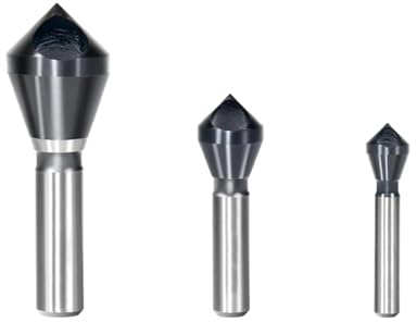 Miosugo Set di punte per svasatura conica, svasatura a 90° in titanio, svasatura trasversale HSS-Co (cobalto), per legno, metallo, plastica