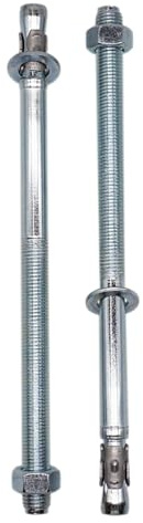 SKIR'CO 2 anclajes de cuña chapados en zinc M16 x 300 mm, tacos de metal, perno de anclaje, pernos de expansión de mampostería y hormigón