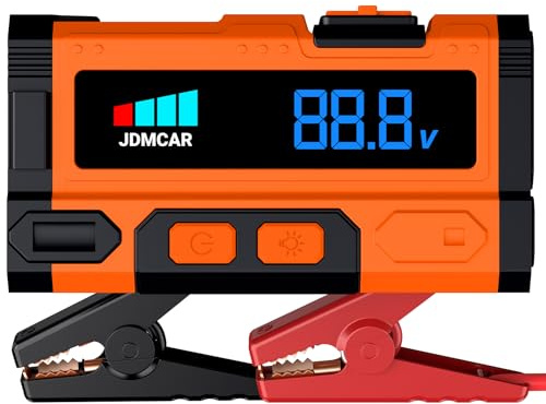 JDMCAR Booster Batterie Voiture 7000A - 14.8V Démarreur Batterie Voiture (jusqu'à 9,0L Gaz/8,5L Diesel), Jump Starter avec LED, Booster Pinces Intelligentes, Protections Multiples Auto Moto SUV
