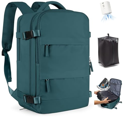SZLX Vacuum Backpack Travel Bag with Pump, Ryanair Cabin Bags 40x30x20 Underseat Travel Backpack Cabin Size Wizz air, Ryanair Cabin Bags 40x30x20 Carry-ons Easyjet Laptop Rucksack Women Mens