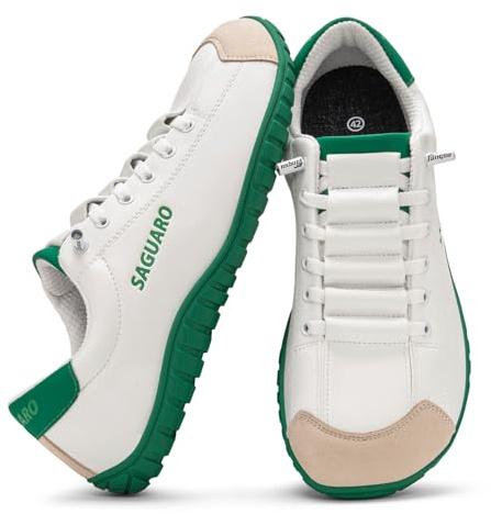 SAGUARO Zapatillas Barefoot Hombre Mujer, Calzado Minimalista Respetuoso - Zapatos Casual Deportivos para Pies Anchos, Ligeros y Antideslizante para Uso Diario, Trabajo y Viaje Verde,Gr.40